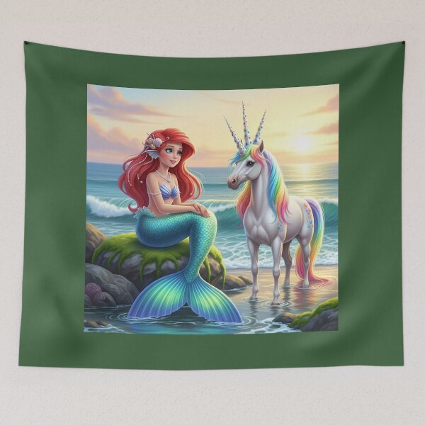 Item preview, The mermaid and unicorn  reunion  designed and sold by prashant art factory ✅️.