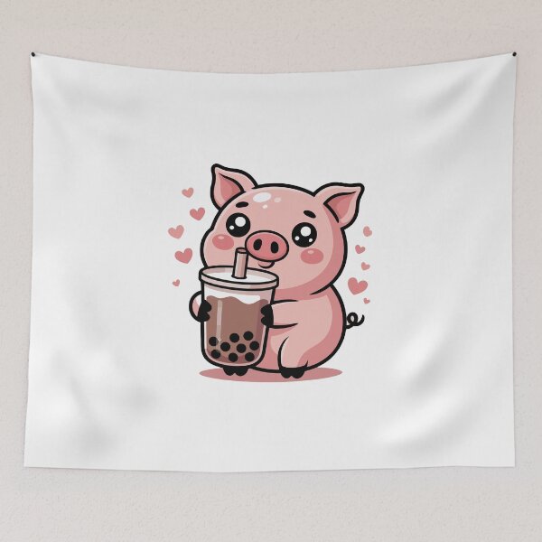 Item preview, pig bubble tea designed and sold by jkrphoto.