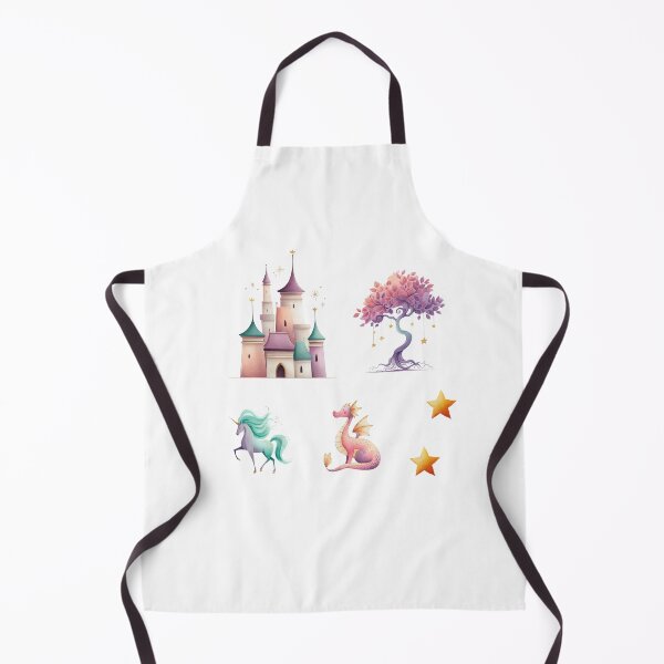 Item preview, Enchanted Fairy-Tale Set — Castle, Magic Tree, Unicorn & Cute Dragon designed and sold by VikArt7.