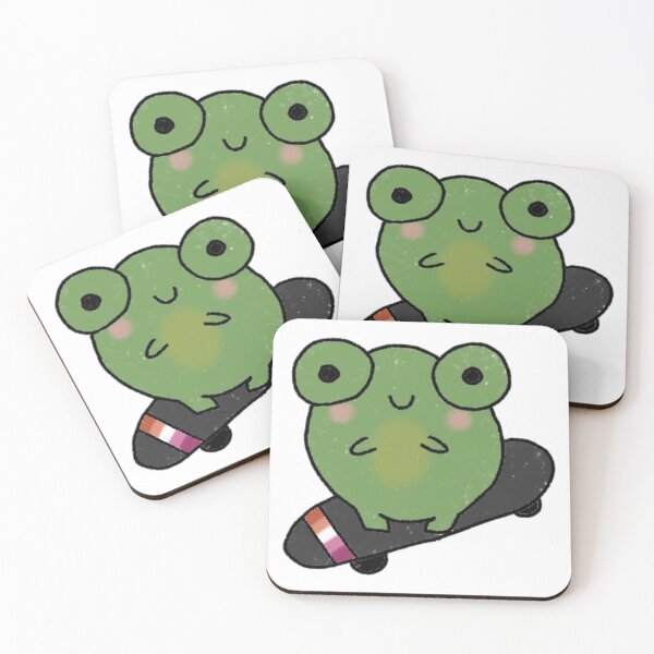 Item preview, Lesbian flag Skateboarding Froggy designed and sold by AnnabethQuinn.