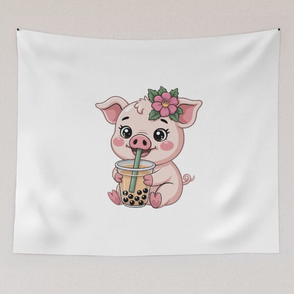Item preview, pig bubble tea designed and sold by jkrphoto.