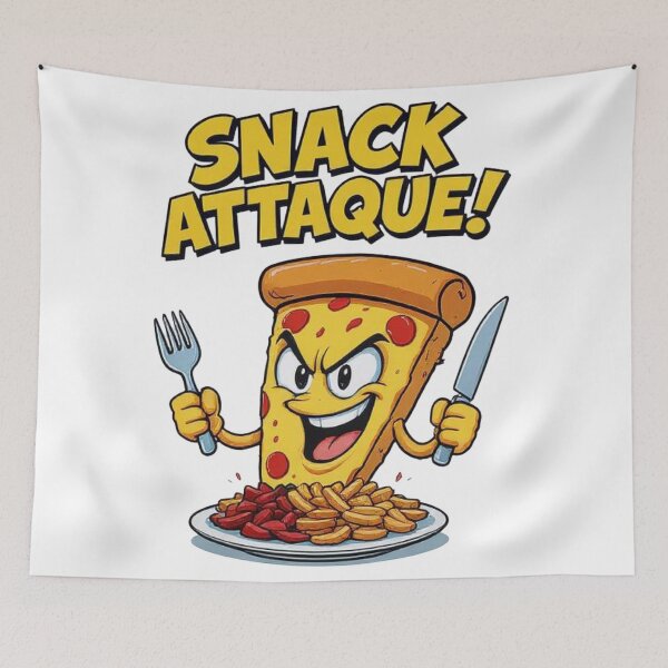 Item preview, Snack Attaque – Funny Cartoon Pizza Slice T-Shirt designed and sold by Uglyandcute.