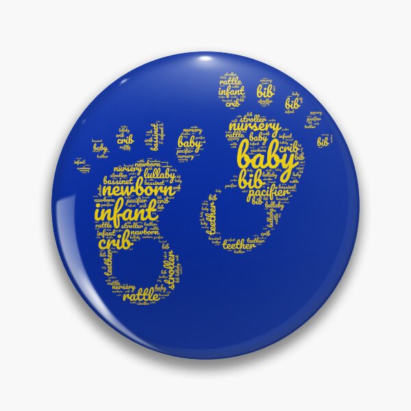 Item preview, Baby Footprint Word Collage – Yellow Typography Design for Parents & Grandparents designed and sold by Lunaria Arts.
