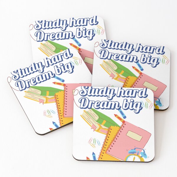 Item preview, Travaille dur, rêve grand – Design coloré avec livres et fournitureStudy Hard Dream Big – Colorful Books & School Supplies Design s scolaires designed and sold by Drawingshirts.