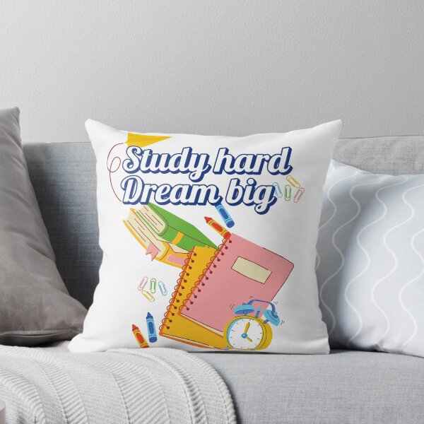 Item preview, Travaille dur, rêve grand – Design coloré avec livres et fournitureStudy Hard Dream Big – Colorful Books & School Supplies Design s scolaires designed and sold by Drawingshirts.