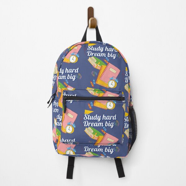 Item preview, Travaille dur, rêve grand – Design coloré avec livres et fournitureStudy Hard Dream Big – Colorful Books & School Supplies Design s scolaires designed and sold by Drawingshirts.