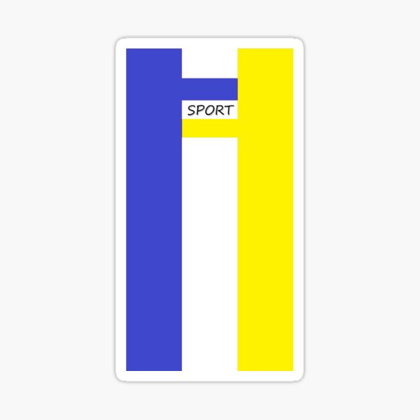Aperçu de l'œuvre SPORT en bleu clair-blanc-jaune créée et vendue par GurselYesilDART.
