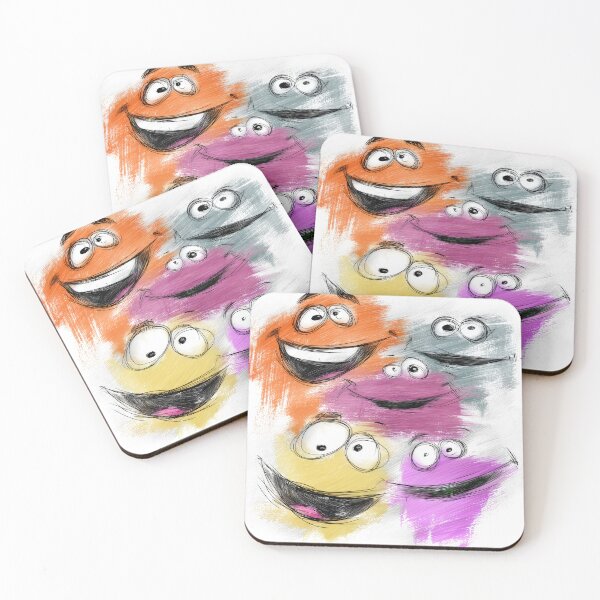 Item preview, Colorful Funny Faces – Playful Hand Drawn Illustration designed and sold by PhotoRK.