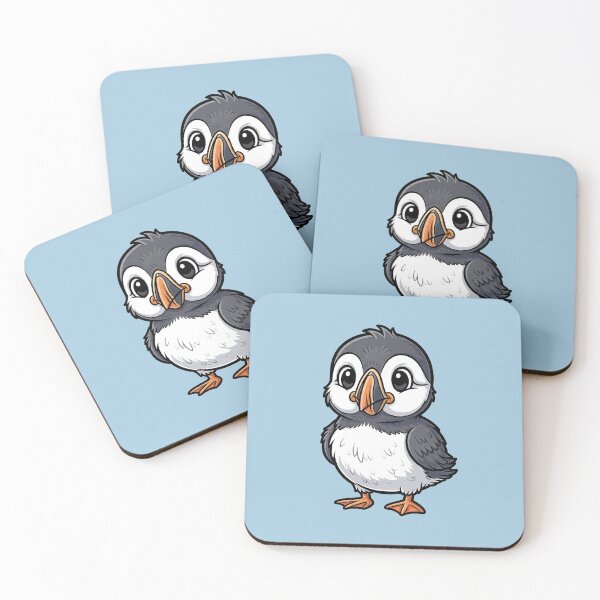 Item preview, Cute Baby Puffin Bird Cartoon With Big Eyes designed and sold by LightArt25.