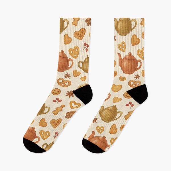 Artikelvorschau, Aquarell Tee und Kekse Muster entworfen und verkauft von Olea Patterns.