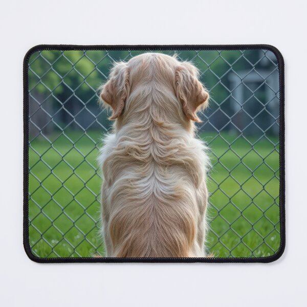 Item preview, Golden Retriever Staring Through a Chain Link Fence designed and sold by Maria Dryfhout.