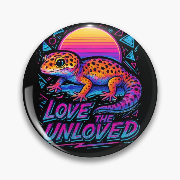 Item preview, Love The Unloved Leopard Gecko Lizard Retro Vaporwave designed and sold by TomFrontierArt.