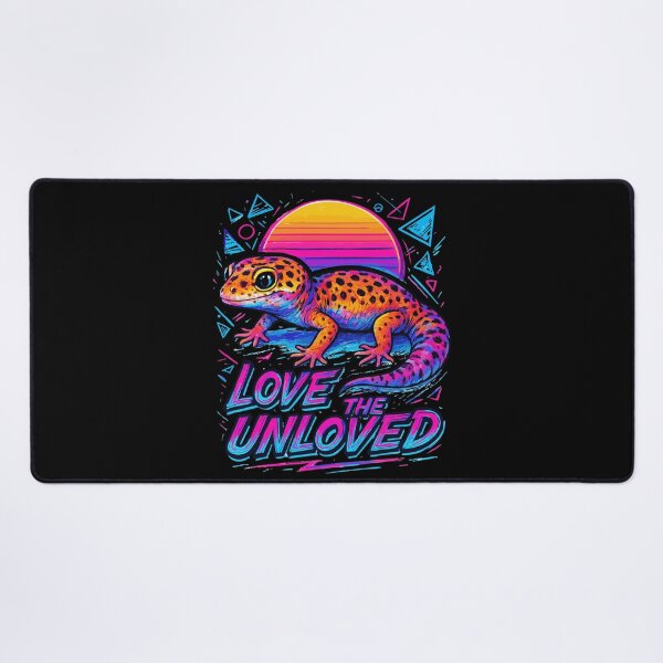Item preview, Love The Unloved Leopard Gecko Lizard Retro Vaporwave designed and sold by TomFrontierArt.