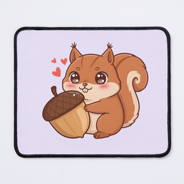Item preview, Kawaii Squirrel with Acorn – Cute Chibi Animal Illustration designed and sold by SeGoArtDesign.