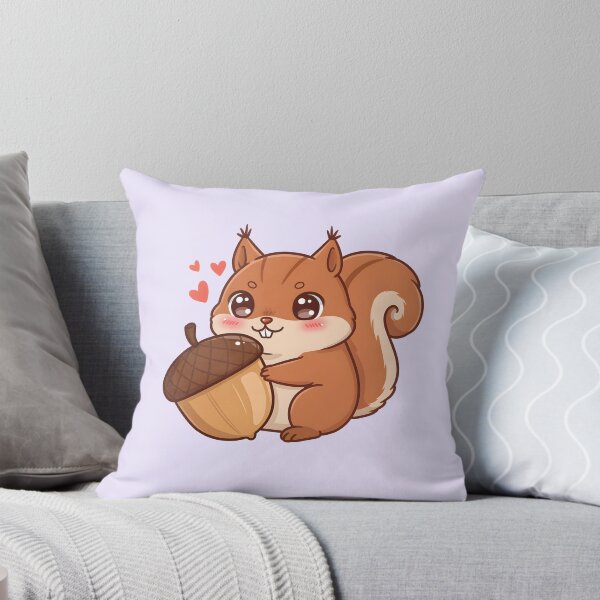Item preview, Kawaii Squirrel with Acorn – Cute Chibi Animal Illustration designed and sold by SeGoArtDesign.