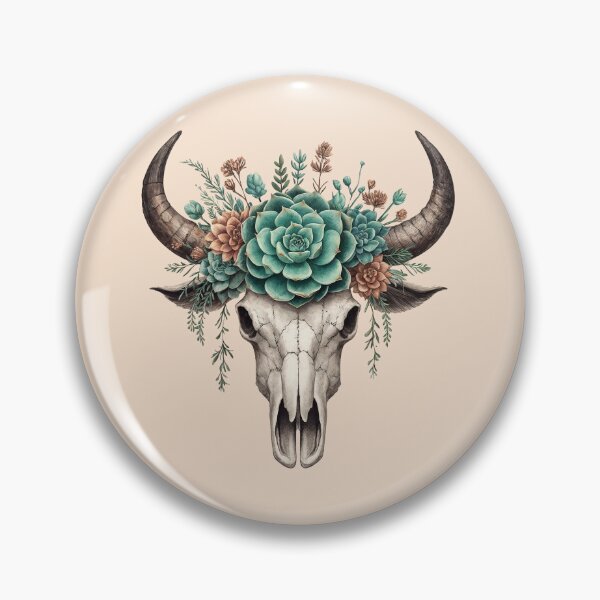 Item preview, Succulents and Cow Skull, Boho Cow Skull with succulents crown, watercolor,style, rodeo, wild, farm, cowgirl, shabby chic designed and sold by Collagedream.