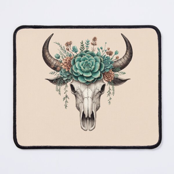 Item preview, Succulents and Cow Skull, Boho Cow Skull with succulents crown, watercolor,style, rodeo, wild, farm, cowgirl, shabby chic designed and sold by Collagedream.