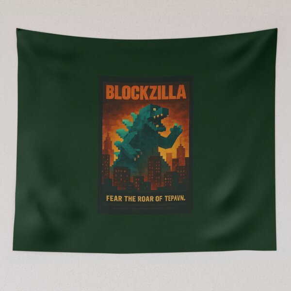 Item preview, BLOCKZILLA – Pixel Art Movie Poster designed and sold by WhisperFrame.