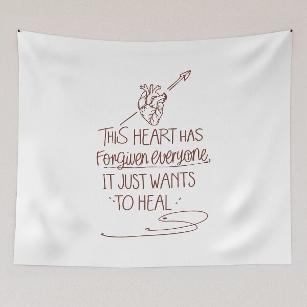 Item preview, Minimalist White T-Shirt – “This Heart Has Forgiven Everyone, It Just Wants to Heal” Quote designed and sold by Uglyandcute.