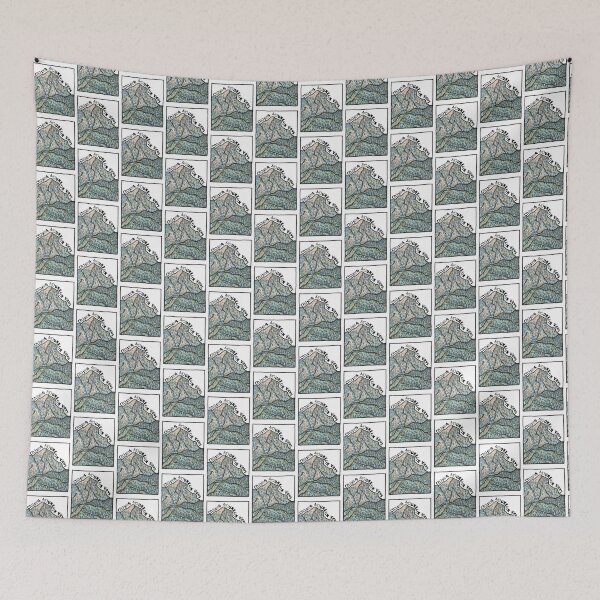 Item preview, Mountain Landscape Hand-Drawn Marker Artwork designed and sold by alczar.