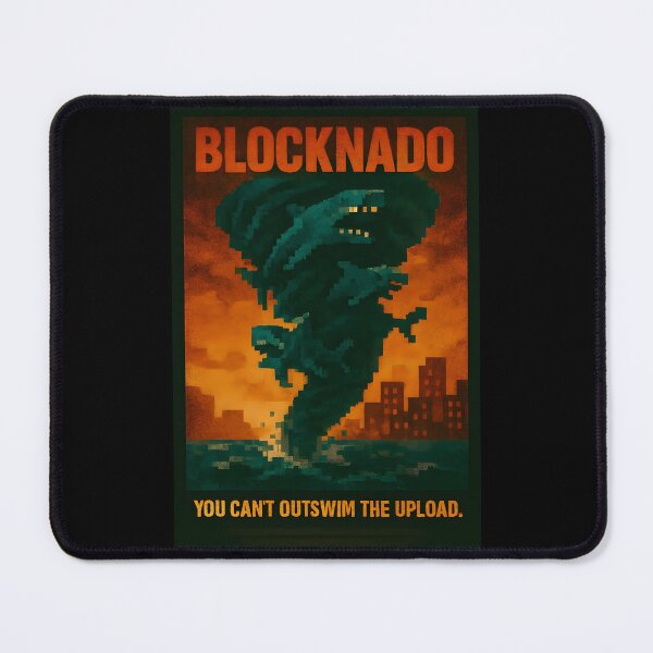 Item preview, BLOCKNADO – Pixel Art Disaster Movie Poster designed and sold by WhisperFrame.