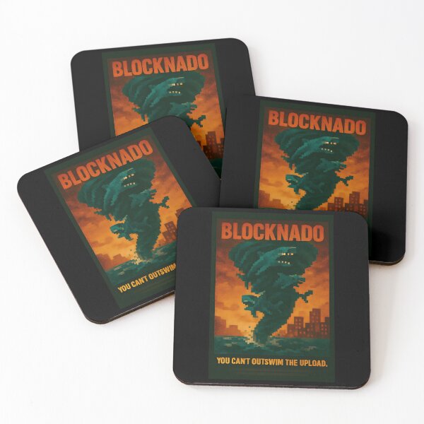Item preview, BLOCKNADO – Pixel Art Disaster Movie Poster designed and sold by WhisperFrame.