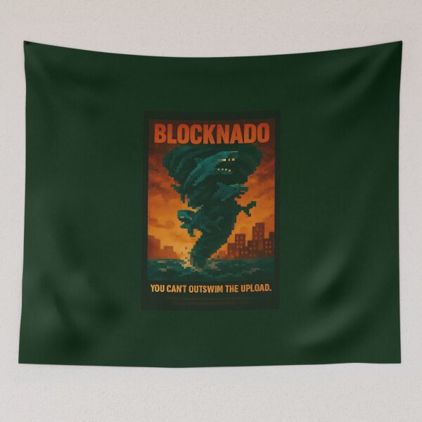 Item preview, BLOCKNADO – Pixel Art Disaster Movie Poster designed and sold by WhisperFrame.