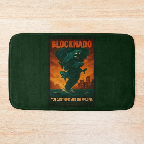 Item preview, BLOCKNADO – Pixel Art Disaster Movie Poster designed and sold by WhisperFrame.