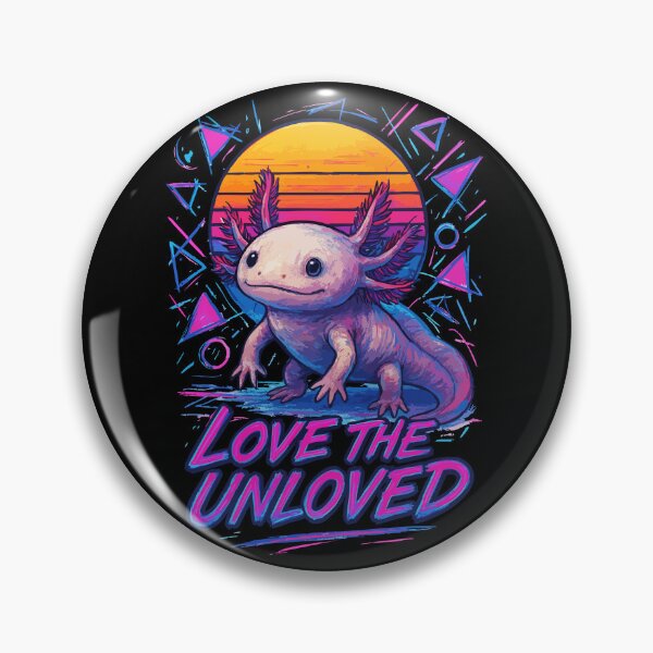 Item preview, Love The Unloved Axolotl Amphibian Retro Vaporwave designed and sold by TomFrontierArt.