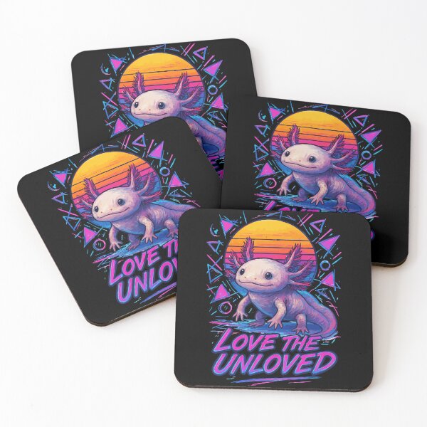 Item preview, Love The Unloved Axolotl Amphibian Retro Vaporwave designed and sold by TomFrontierArt.