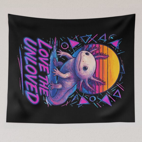 Item preview, Love The Unloved Axolotl Amphibian Retro Vaporwave designed and sold by TomFrontierArt.