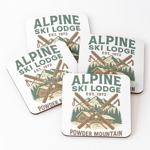 Item preview, Alpine Ski Lodge - Vintage Powder Mountain Skiing Design designed and sold by CreativeGorillas.