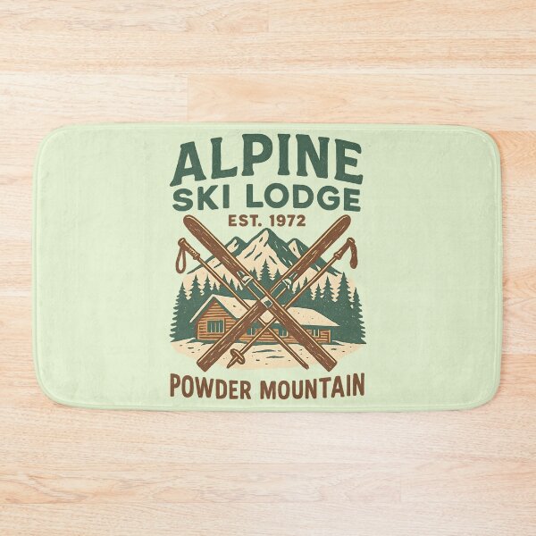 Item preview, Alpine Ski Lodge - Vintage Powder Mountain Skiing Design designed and sold by CreativeGorillas.