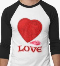 Victorian Heart with a Kisss Baseballshirt für Männer