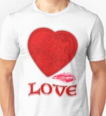 Victorian Heart with a Kisss Unisex T-Shirt