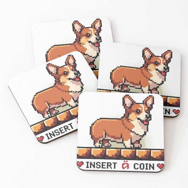 Item preview, Pixel Art Corgi on 8-Bit Platform Vector designed and sold by zoughlal.