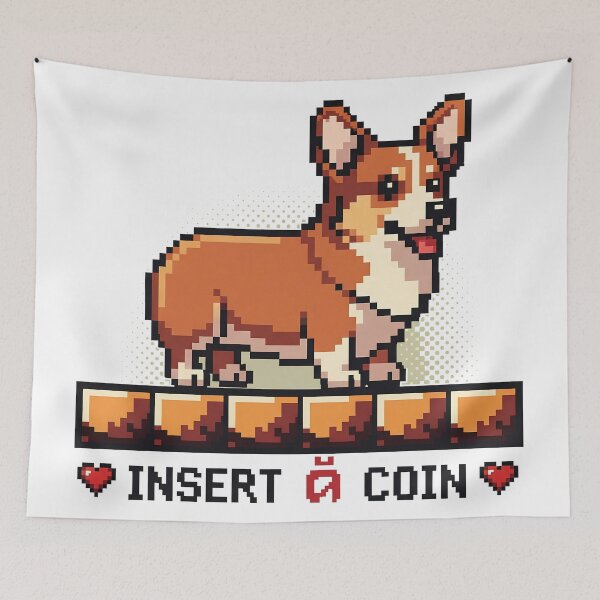 Item preview, Pixel Art Corgi on 8-Bit Platform Vector designed and sold by zoughlal.