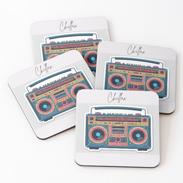 Item preview, Retro Boombox Sticker with Chillax Text designed and sold by RIZZLIT.