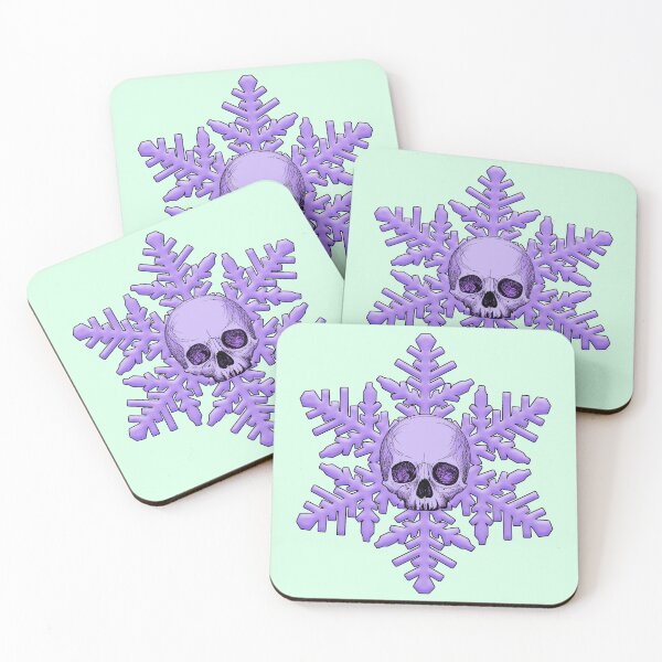 Item preview, Christmas Pastel goth snowflake with skull mint and purple  designed and sold by FatBirdie.
