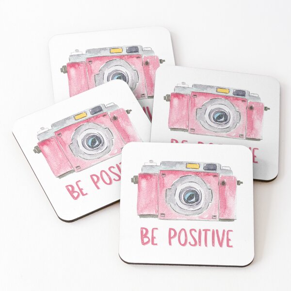 Item preview, Be Positive – Pink Watercolor Camera Photography T-Shirt designed and sold by ChrisArnold.
