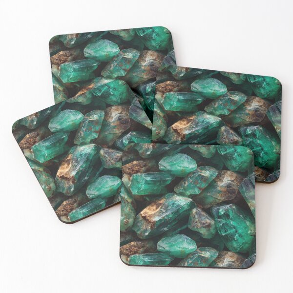 Item preview, raw emerald natural green gemstone crystals designed and sold by EarthenEmbers.