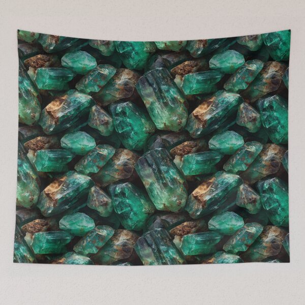 Item preview, raw emerald natural green gemstone crystals designed and sold by EarthenEmbers.