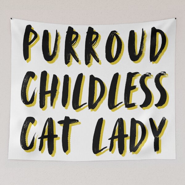 Item preview, PURRoud Childless Cat Lady designed and sold by SarcastiCrafts.