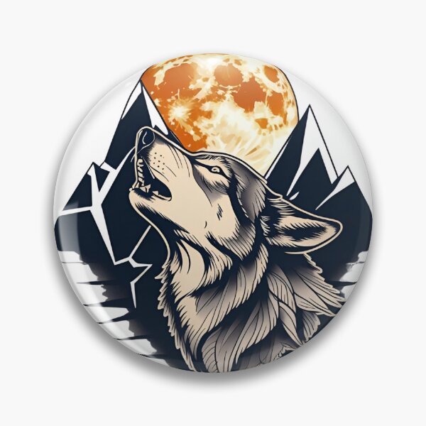 Item preview, Geometric Howling Wolf with Moon Glow designed and sold by Skyla007.