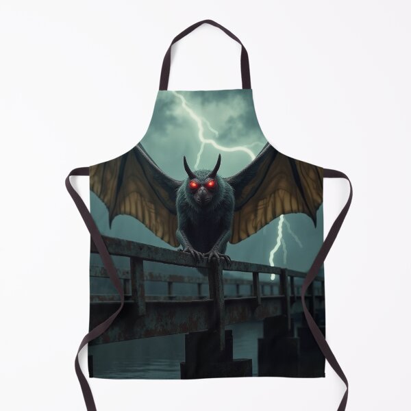 Item preview, Realistic Mothman Cryptid Art – Stormy Bridge Scene with Glowing Red Eyes & Dramatic Lighting designed and sold by Emmachenn / WineDronk Shop.