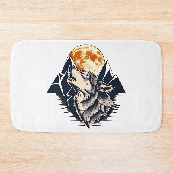 Item preview, Geometric Howling Wolf with Moon Glow designed and sold by Skyla007.