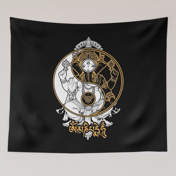 Item preview, Yoga Elephant God Ganesh Ganesha Indian Yin Yang Symbol designed and sold by GrandeDuc.