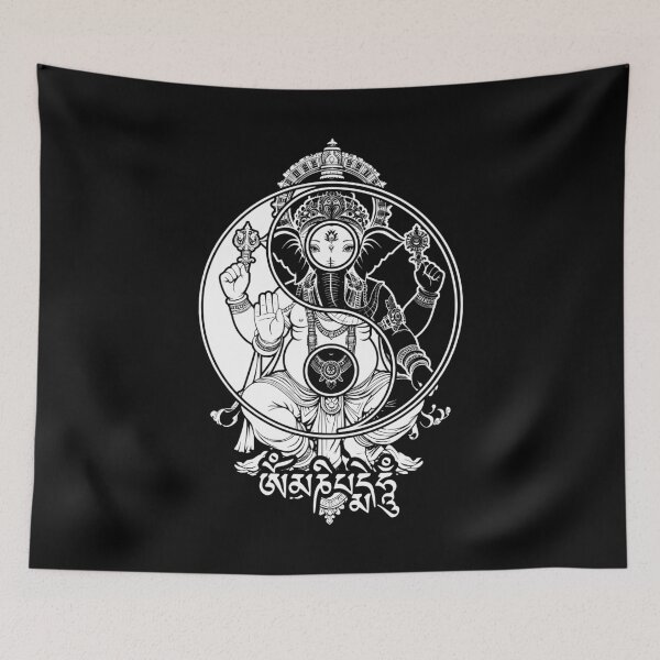 Item preview, Yoga Elephant God Ganesh Ganesha Indian Yin Yang Symbol designed and sold by GrandeDuc.