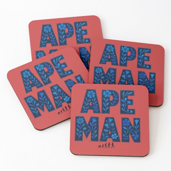 Item preview, Ape Man – Bold Floral Typography T-Shirt in Blue Botanical Style designed and sold by GiftLore Studio.
