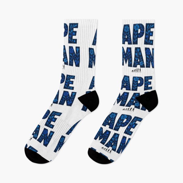 Item preview, Ape Man – Bold Floral Typography T-Shirt in Blue Botanical Style designed and sold by Snark & Spark.